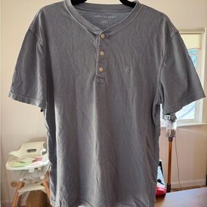 American Eagle Outfitters Blue Henley Tee